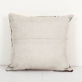 Square Patchwork Kilim Rug Lumbar Pillow Cover, Vintage Wool Kelim Cushion, Tribal Farmohuse Decor