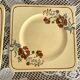 Square dessert plates and cake dish, Pexonne, 1940s-1950s