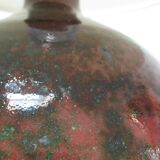 Enameled sandstone lamp base signed 70s