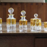Set of crystal art deco toilet bottles