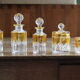 Ensemble de flacons de toilette art déco en cristal