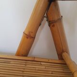 Bamboo and rattan folding chair