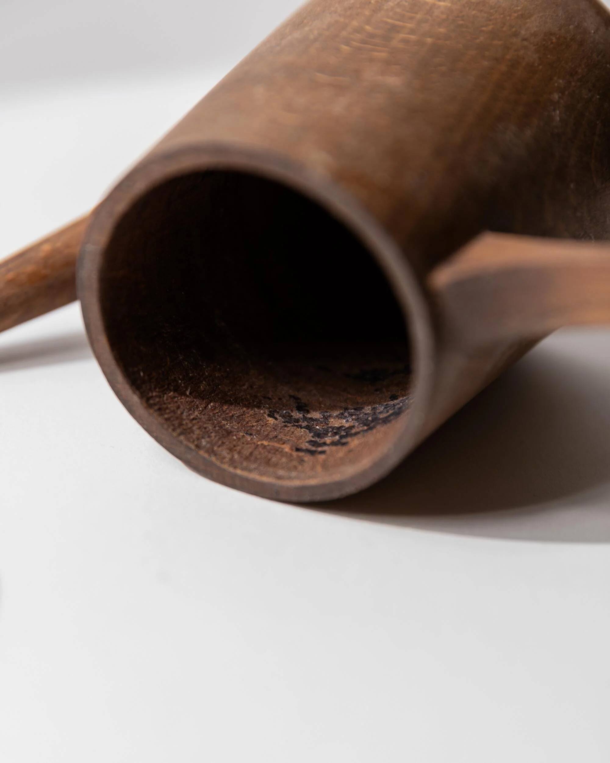 Vintage wooden pitcher from the 1960s, hand-carved.