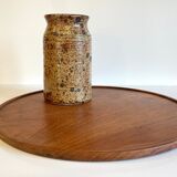Scandinavian round tray teak vintage