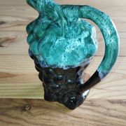 Vintage Vallauris jug in ceramic barbotine with grape decoration – 1950s