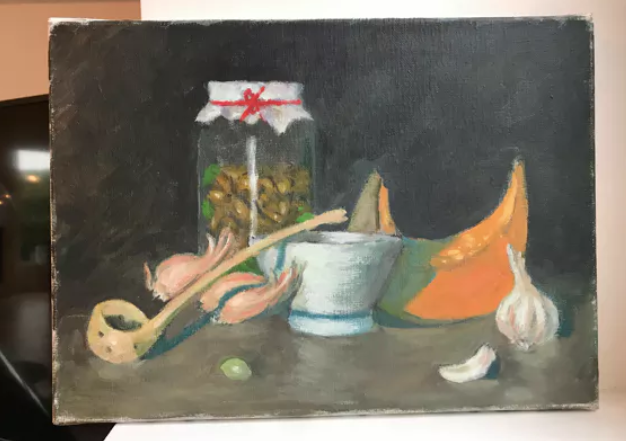 Oil painting on canvas old still life