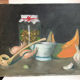 Oil painting on canvas old still life