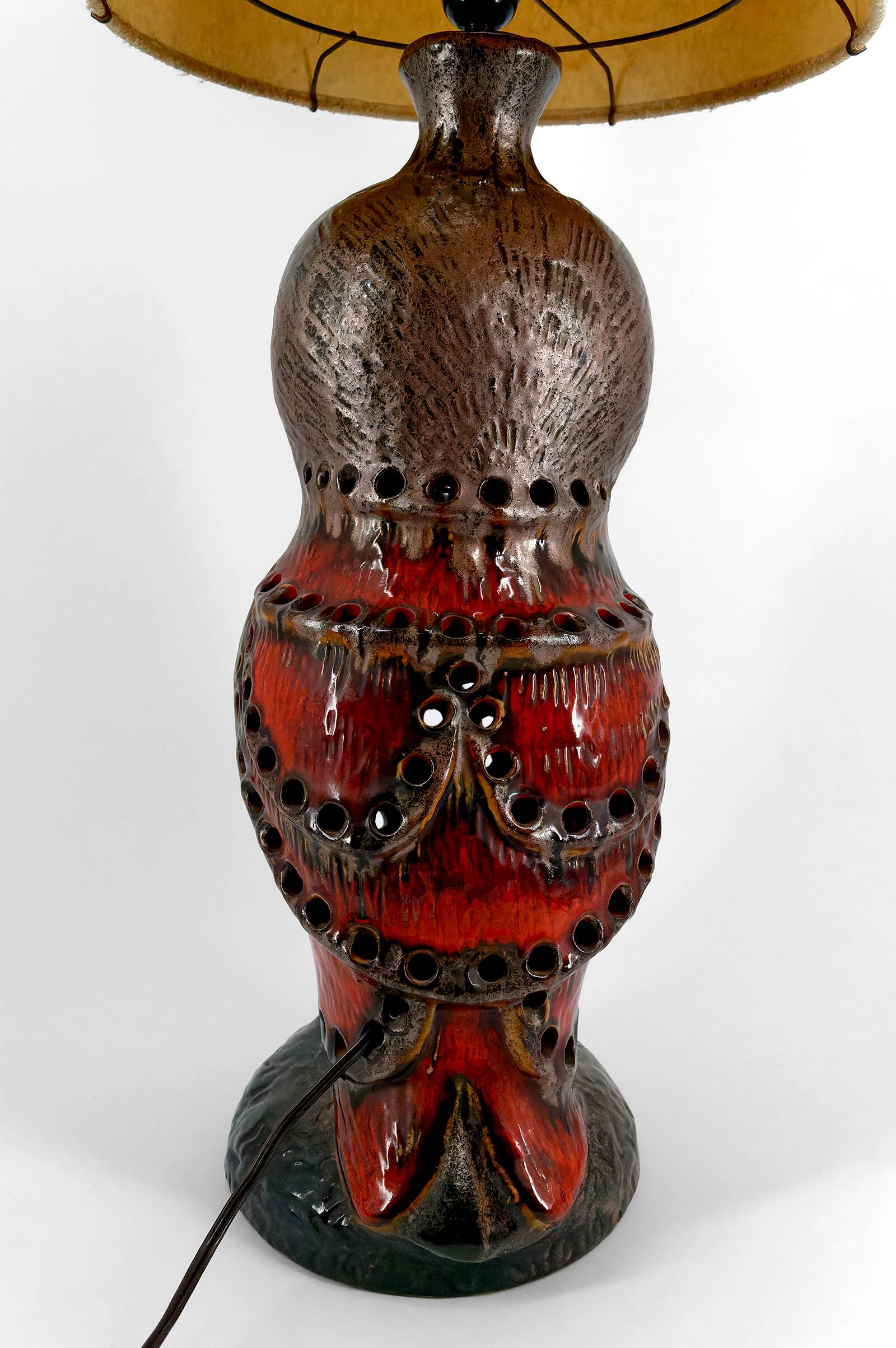 Important ceramic lamp / floor lamp, Owl, by Walter Gerhards