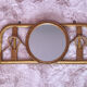 Rattan coat rack and vintage mirror