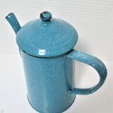 Mid-20th century speckled blue enameled sheet metal coffee maker