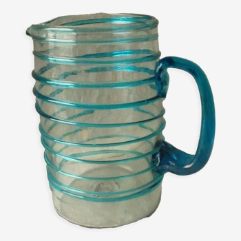 Fine blown glass cider pitcher 18th 19th