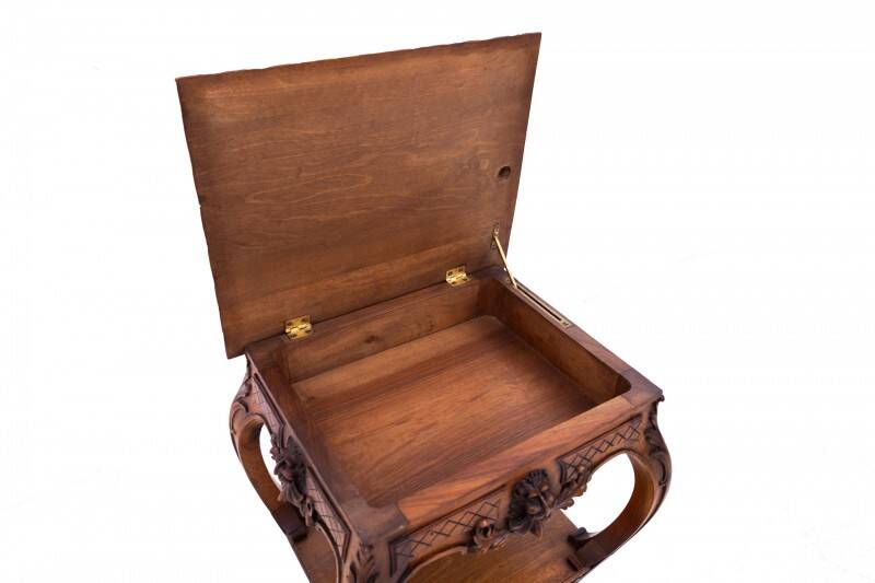 Small table with delicate carving, France, circa 1890.