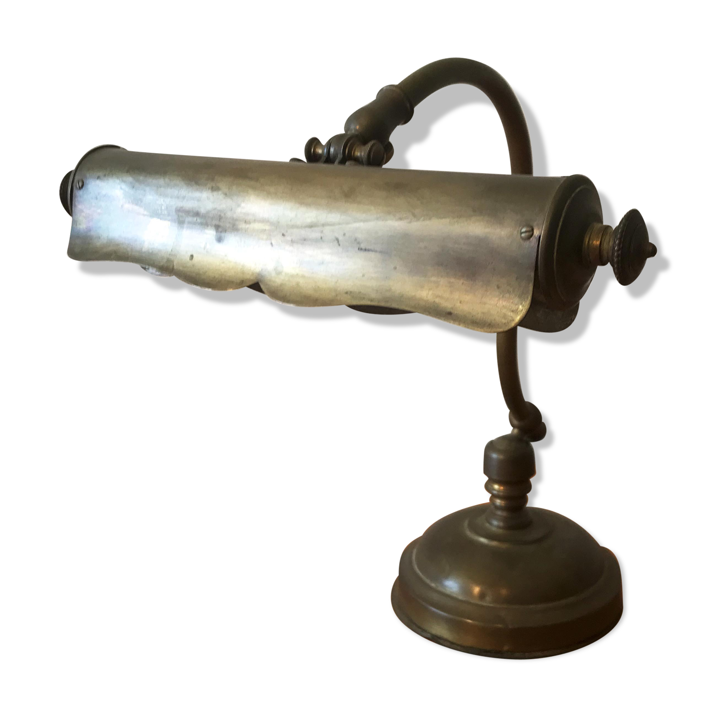 Desk notary bronze piano lamp and brass