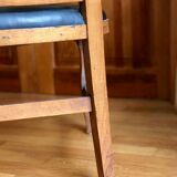 Wood and leather armchair