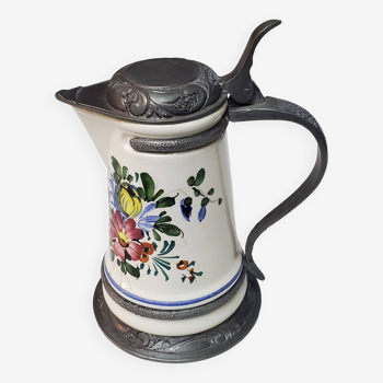 Ceramic pewter mug