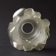 Vintage French Art Deco Frosted Satin Glass Rose Petal Flower Lamp Shade