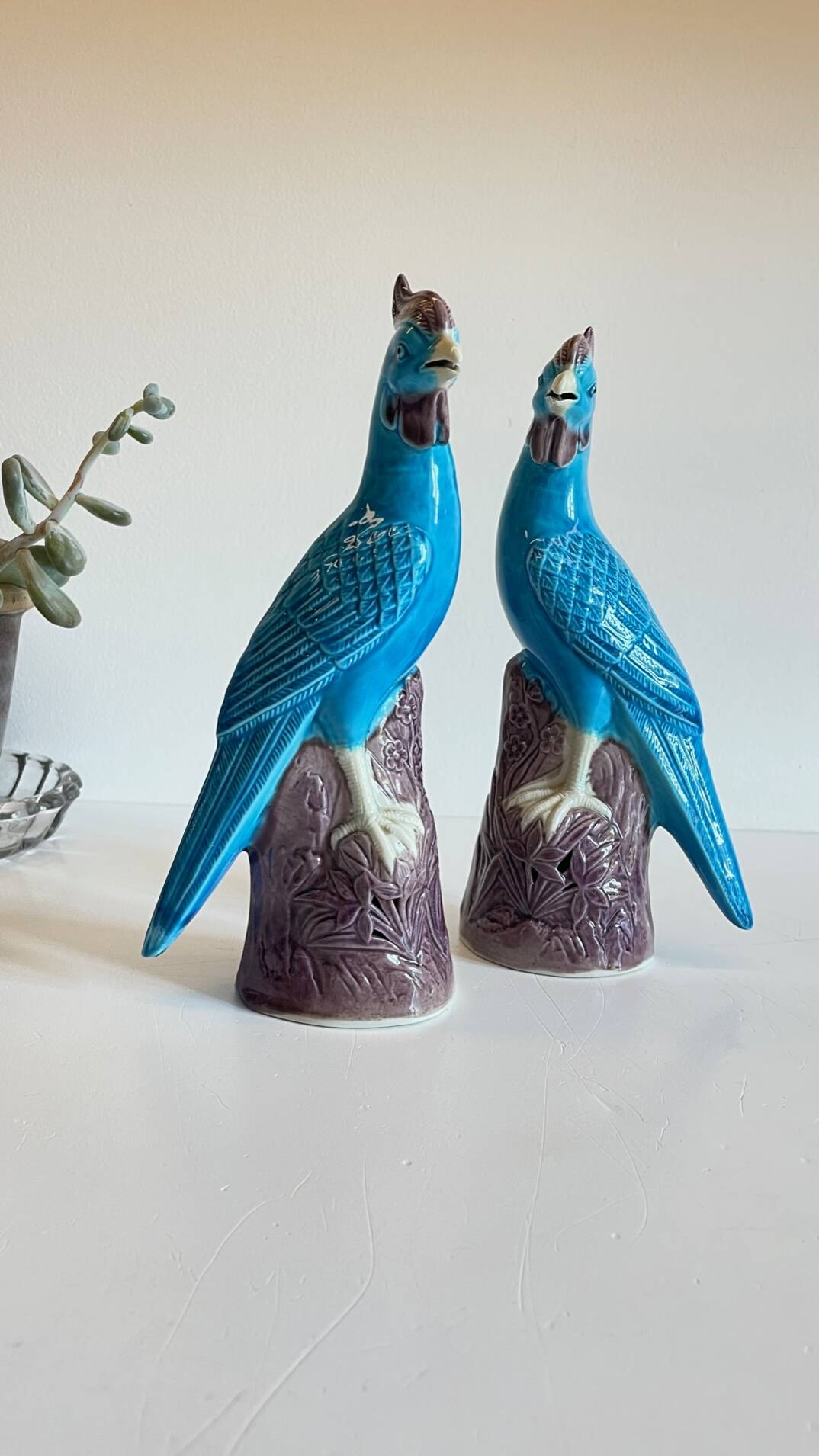 Pair of phenix birds chinese porcelain early 20th century