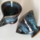 4 sculptural stoneware cups by Philippe Monroig