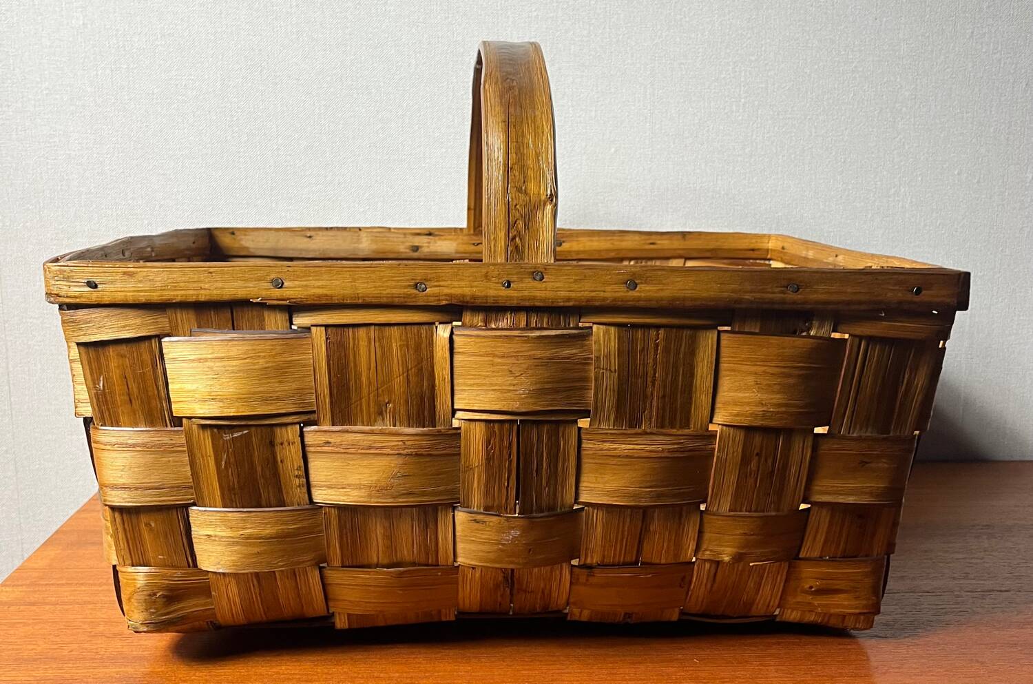 Woven walnut basket from the 60s