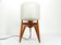 Vintage tripod table lamp wood and glass 1950 France