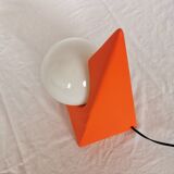 Ceramic pyramid lamp, opaline sphere, postmodern, 1970.