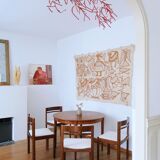 4 modernist cream chairs