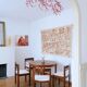 4 modernist cream chairs