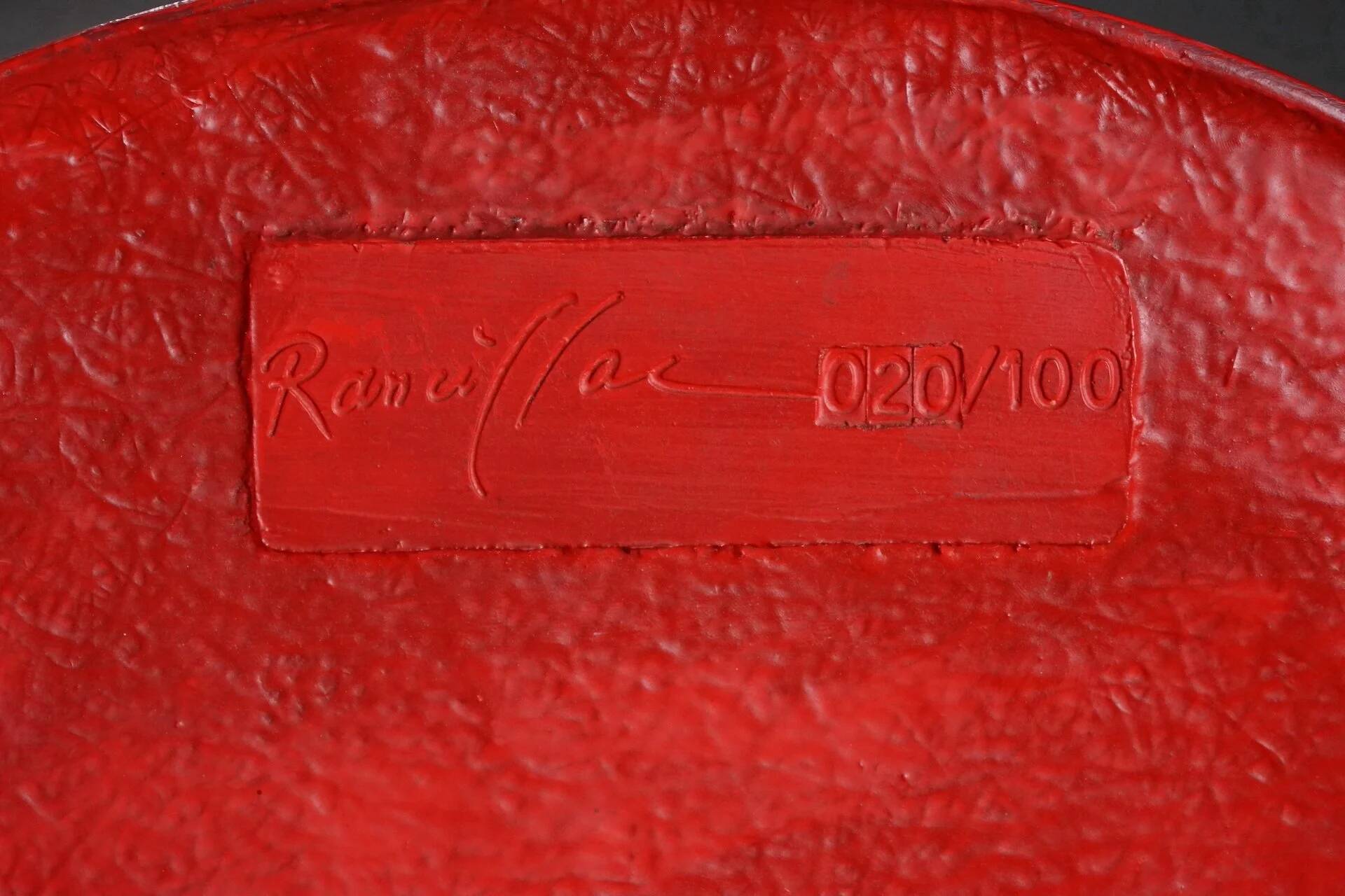 Red Elephant Chair by Bernard Rancillac