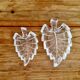 Pair of vintage leaf-shaped glass bowls from the 1970s.