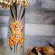 Vase Art Déco en verre givré peint