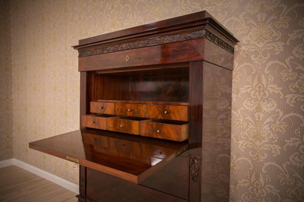 Biedermeier Mahogany Secretary Desk, 1860