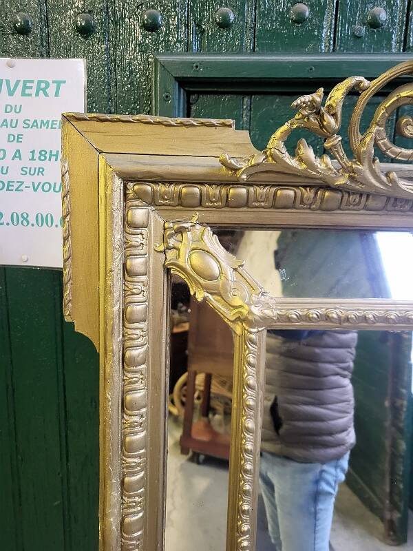 Large framed mirror from the 19th century