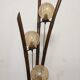 Tripod lamp in bamboo and glass from the 60s/70s