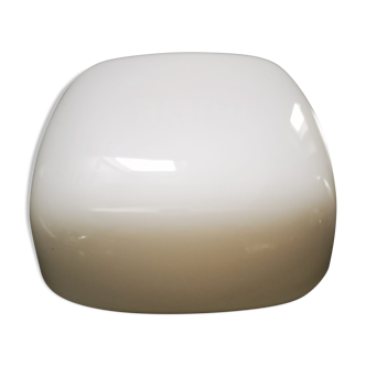 Ceiling lamp half globe square opaline industrial white Ø 20 cm TBE