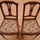 Restored pair of Louis XVI chairs – openwork backrest, solid wood