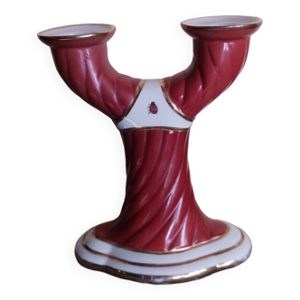 Old couleuvre porcelain candle holder