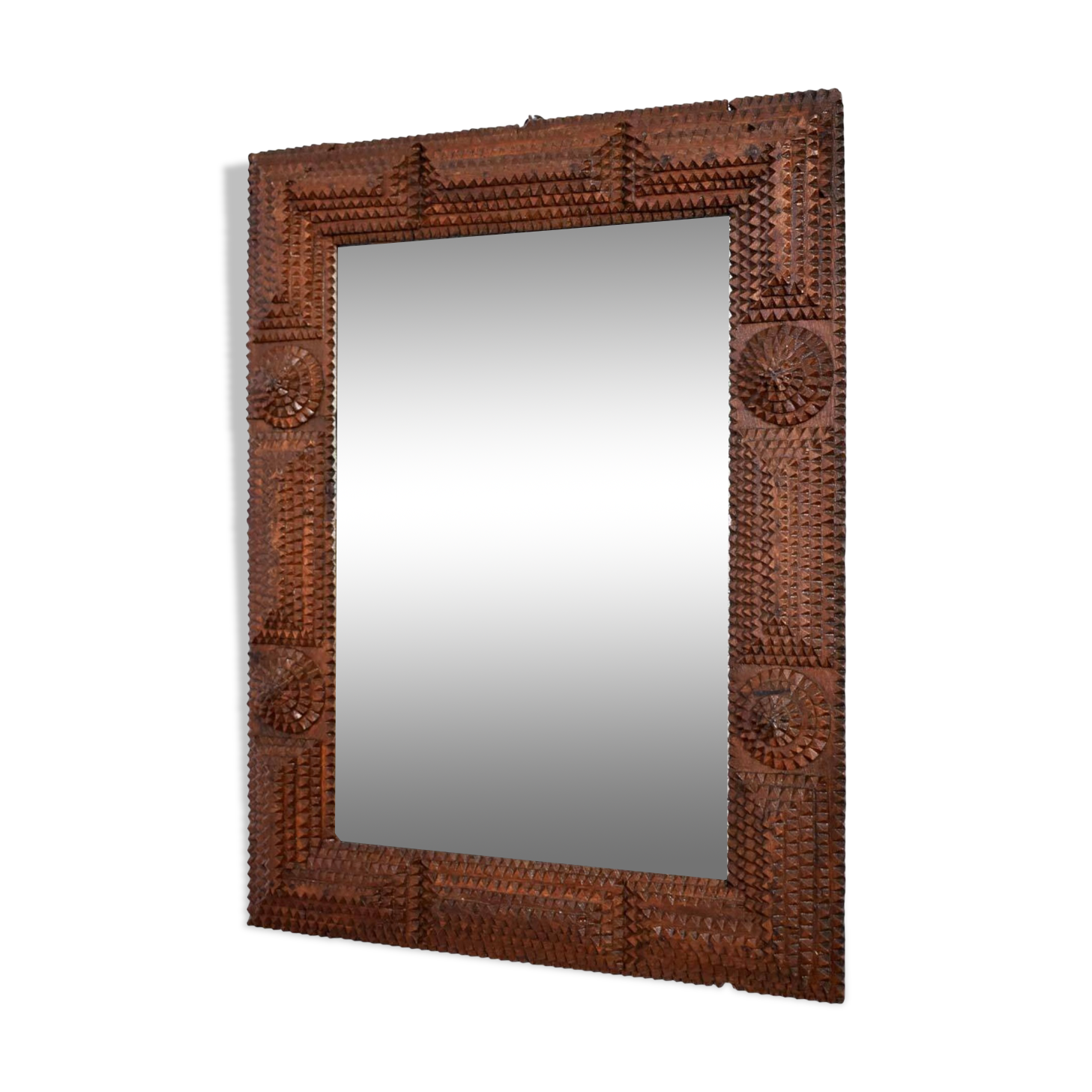 Black forest brown wooden mirror 4, 1910s.