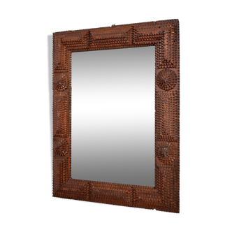 Black forest brown wooden mirror 4, 1910s.