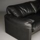 Two seater Maralunga Sofa in Black Leather for Cassina. 1970s