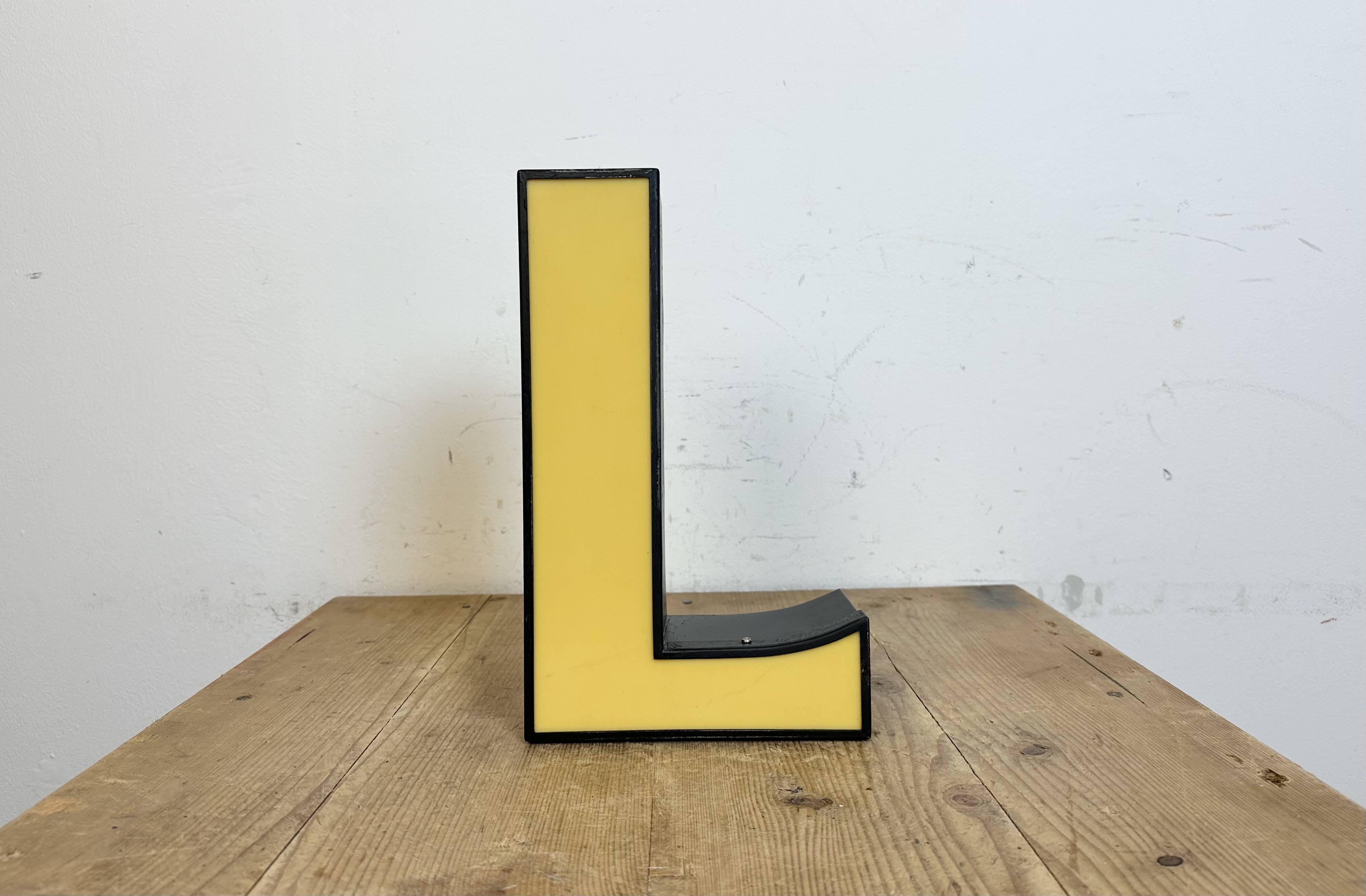 Vintage Illuminated Letter L , 1970s