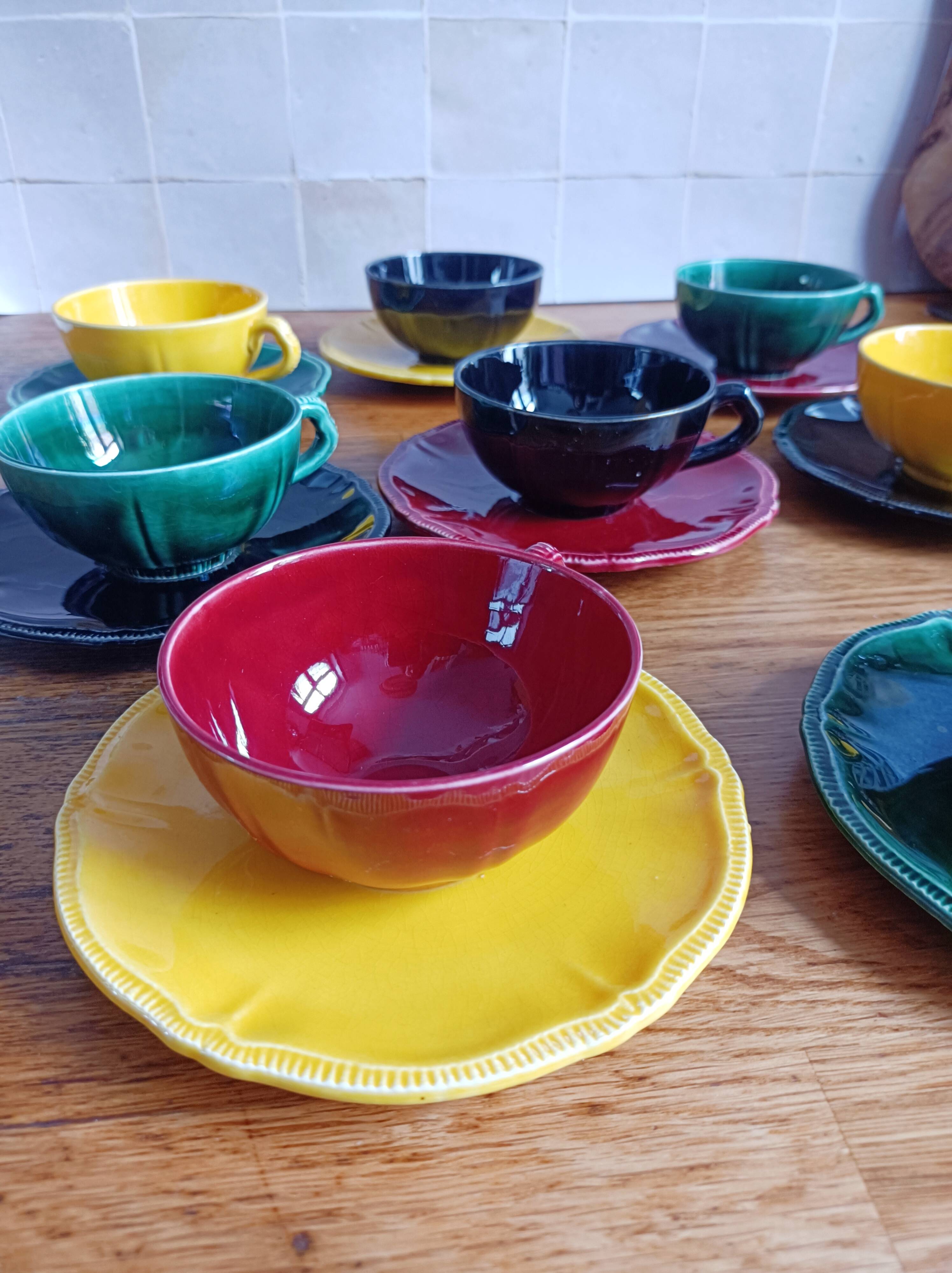 Lot de 8 tasses à café Longchamp multicolore