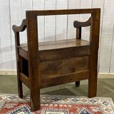 19th century fir fireplace bench