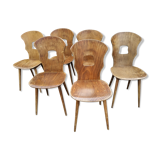 Suite of 6 vintage chairs Baumann model "Gentiane" 50s
