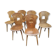 Suite of 6 vintage chairs Baumann model "Gentiane" 50s