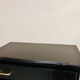 Satin black wooden chest of drawers