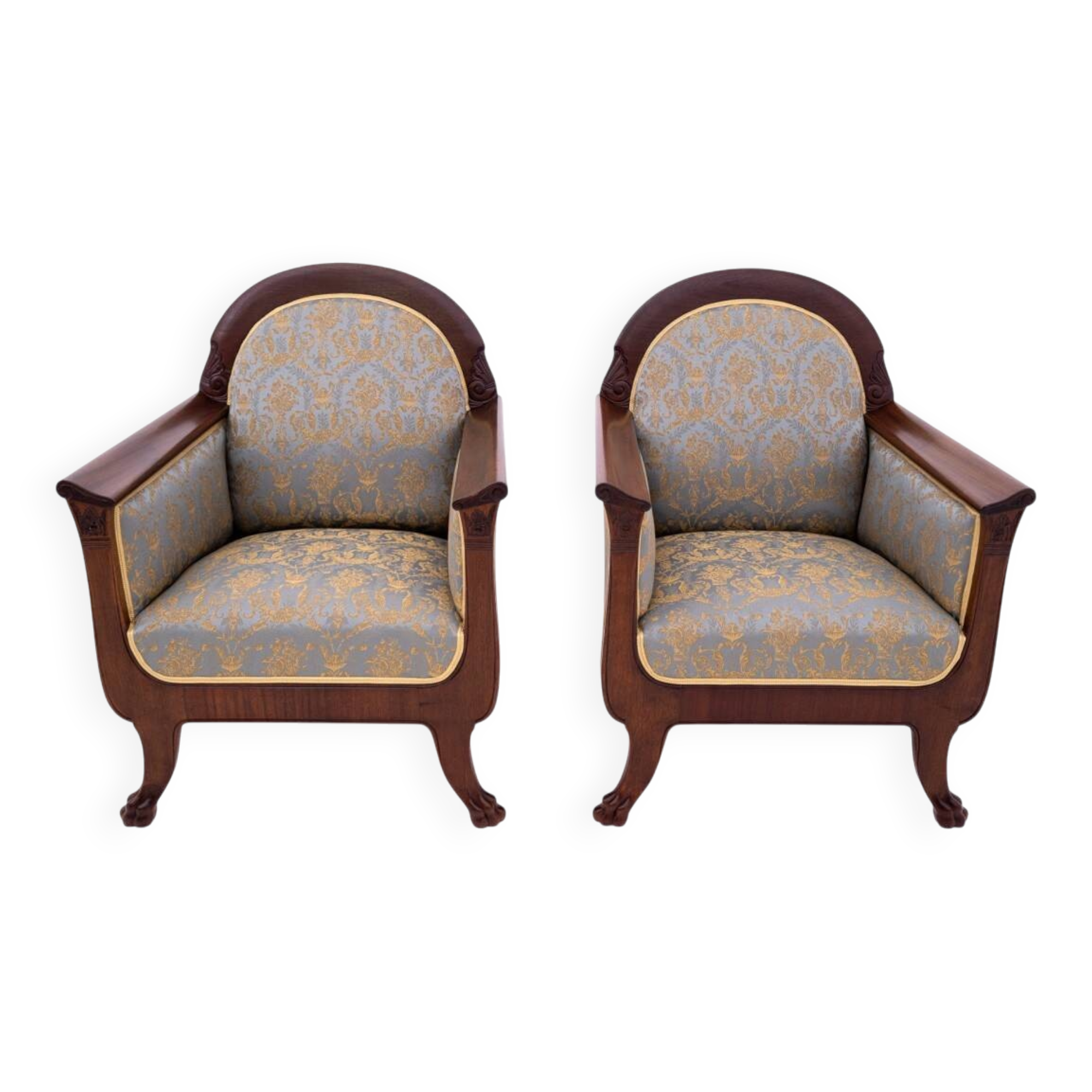 Biedermeier armchairs, Northern Europe, circa 1880.