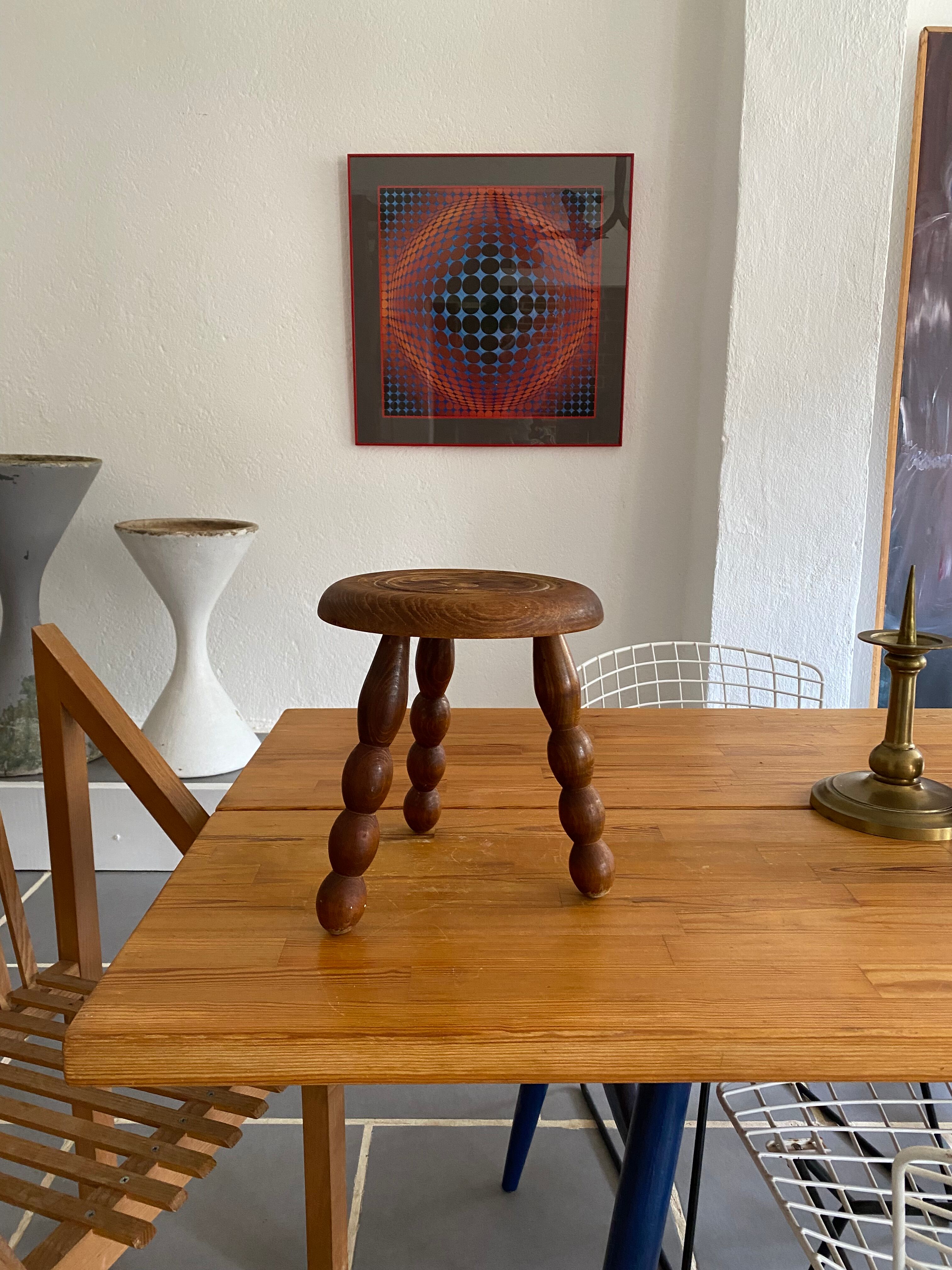 Vintage tripod wooden stool