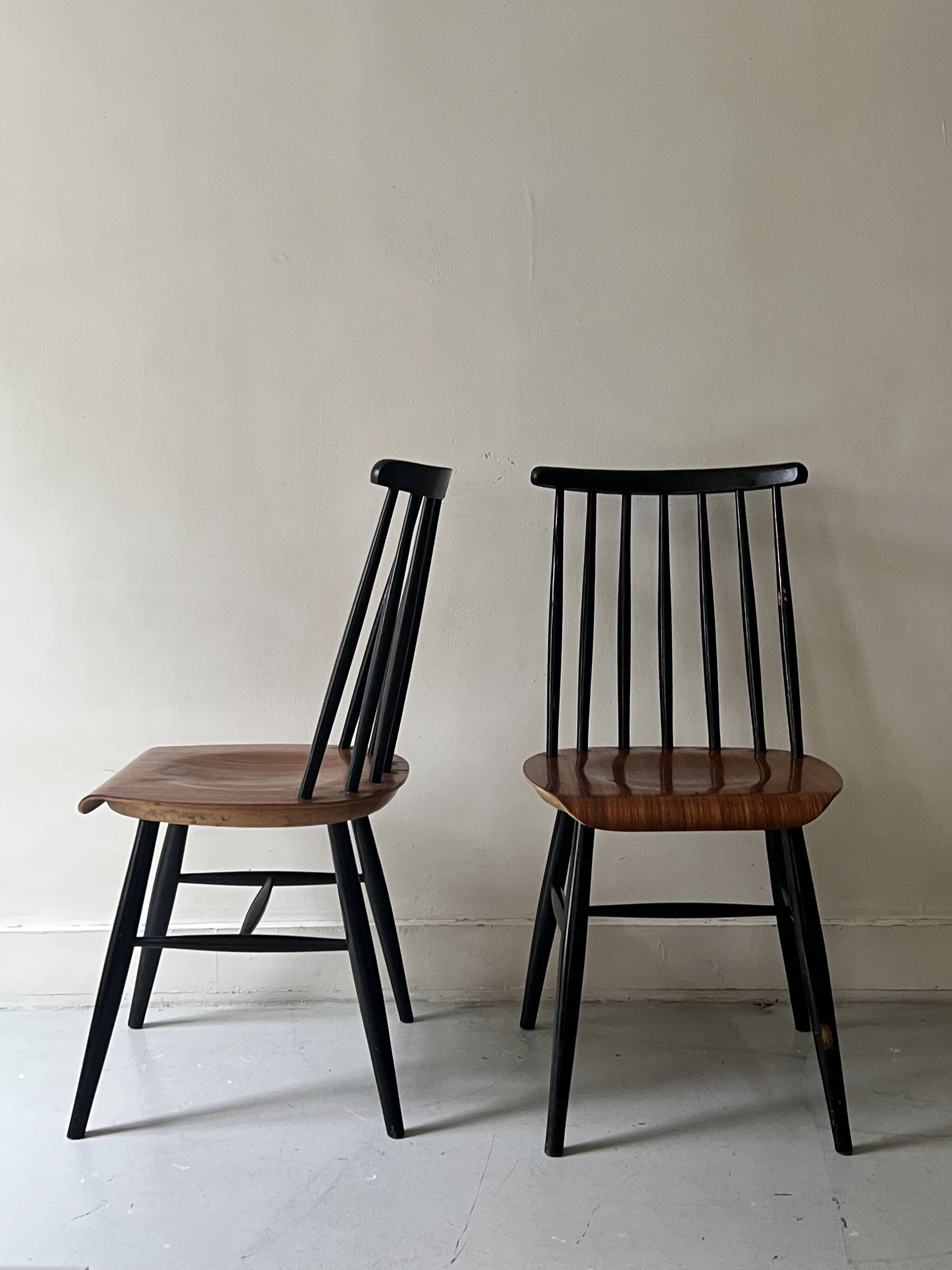 2 chaises scandinave en teck Fanett par Ilmari Tapiovaara, design 1950
