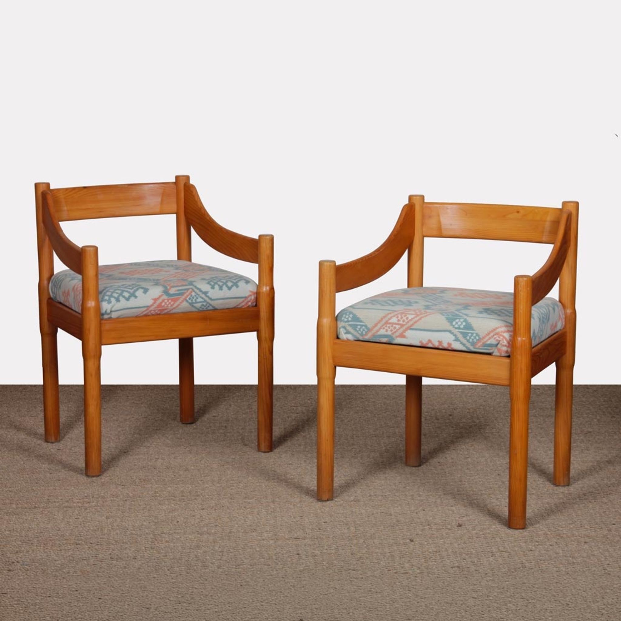 Pair of Carimate armchairs by Vico Magistretti for Cassina, 1960