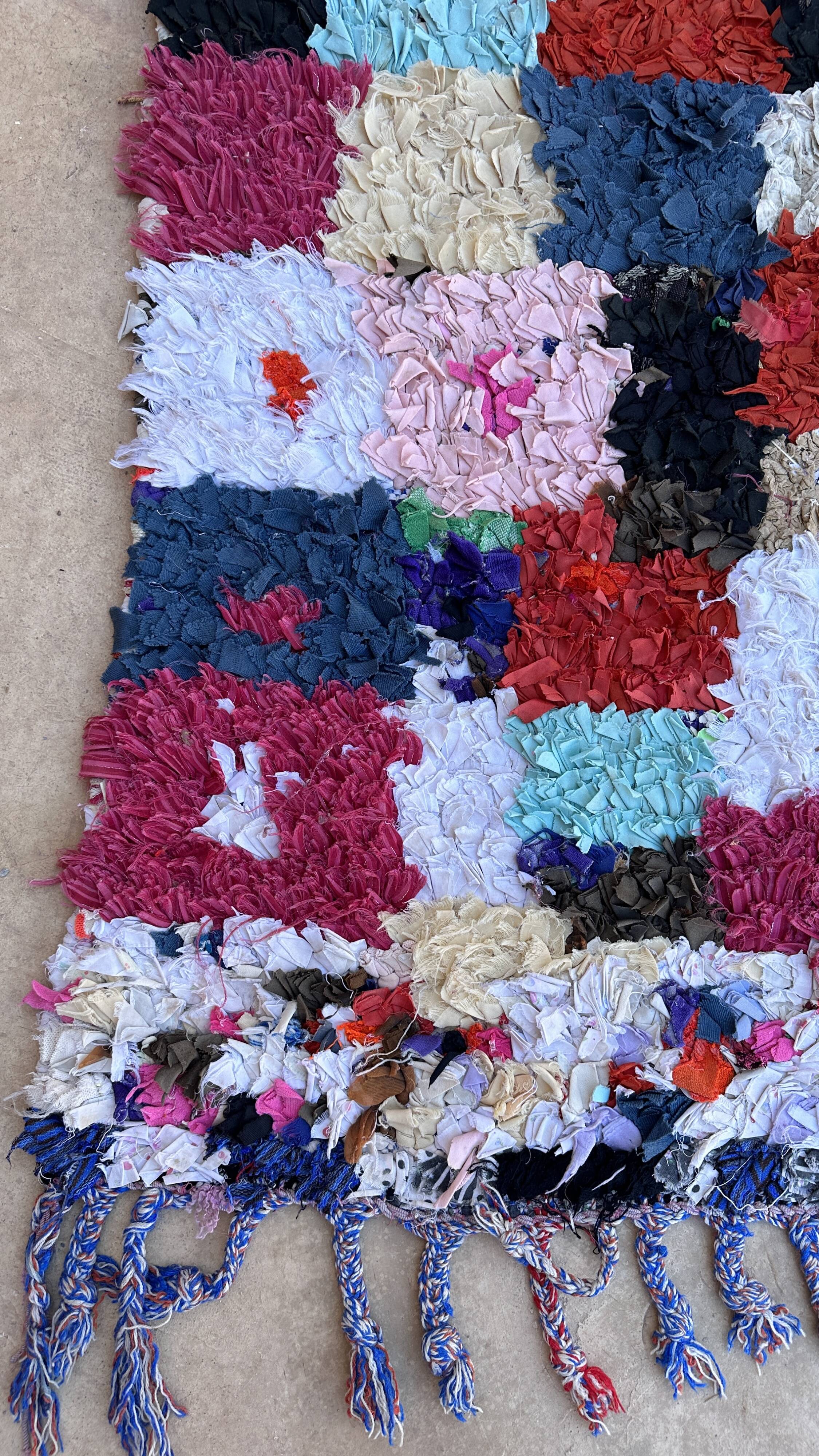 Moroccan carpet Boucherouite colored - 120 x 216 cm